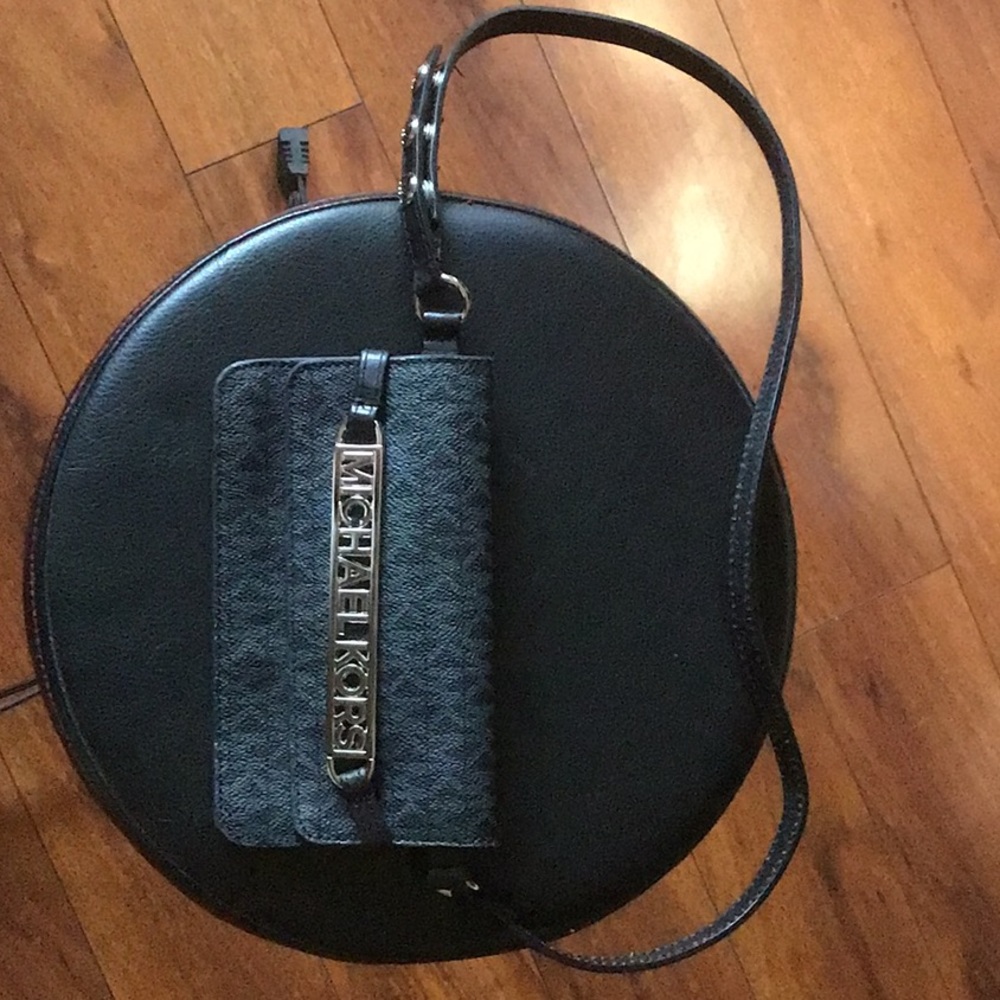 Michael Kors Black Belt with Gold Logo